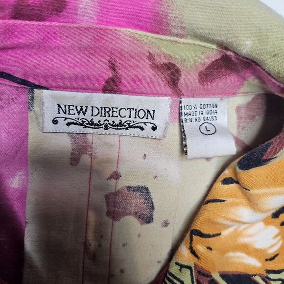 Vintage Floral Jacket Women’s Large Retro Button-Up Lightweight Spring Coat - Picture 3 of 7